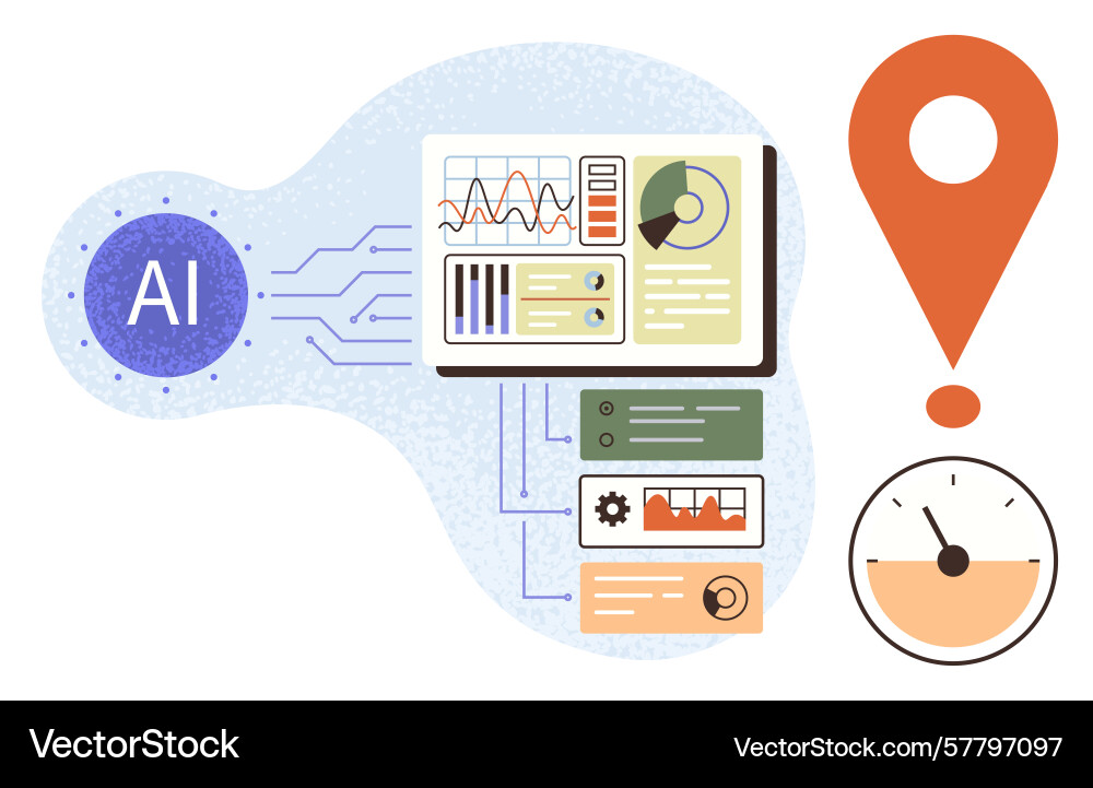 Ai data analysis dashboard with charts graphs Ai data analysis dashboard with charts graphs vector image