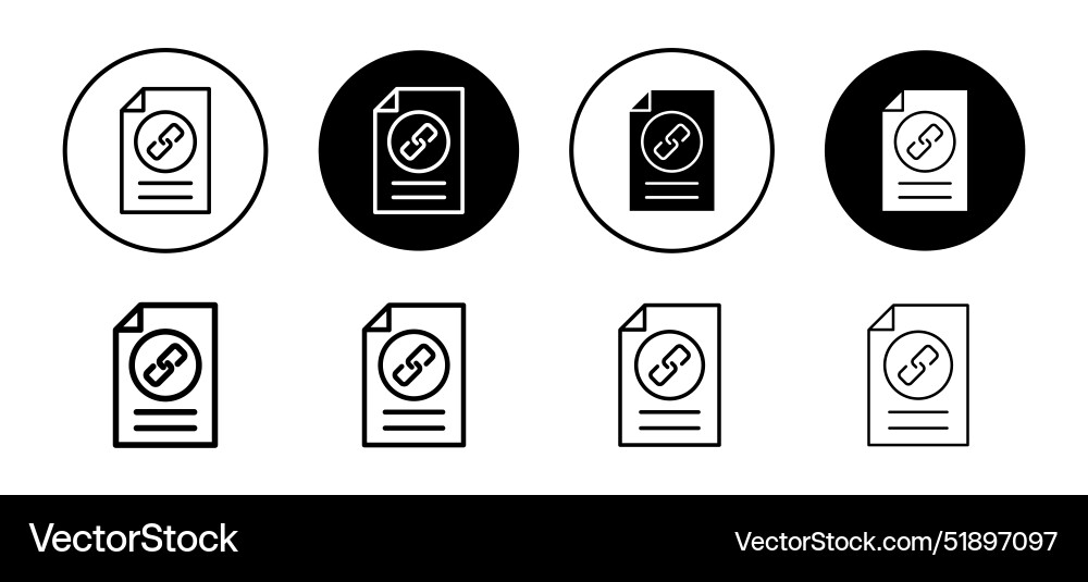 Document link icon set collection for web Document link icon set collection for web vector image