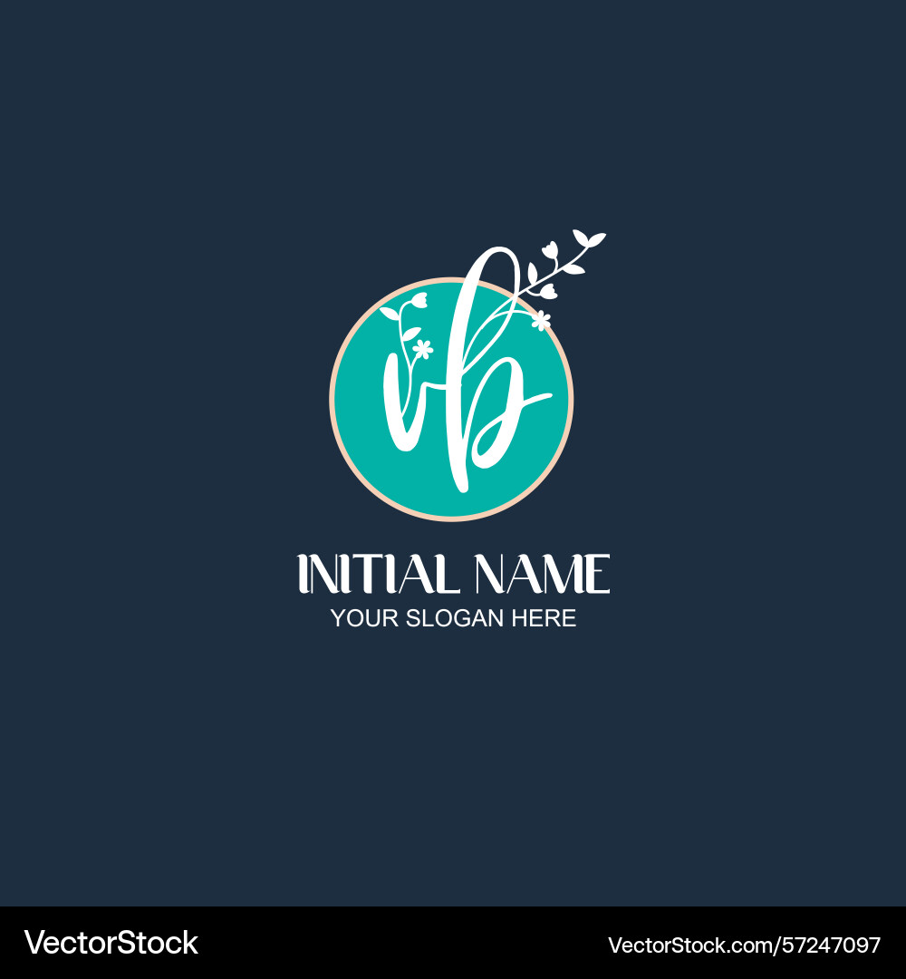 Elegant vb initial logo design with botanical Vector Image