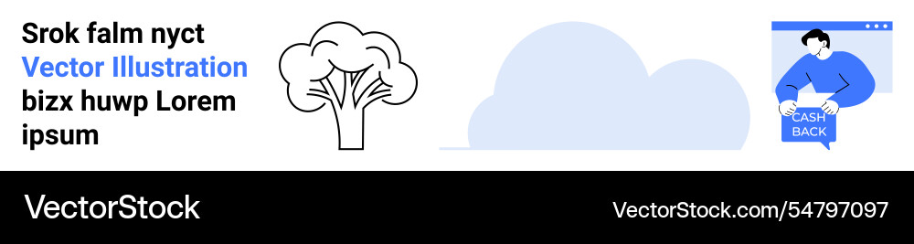 Engaging web design featuring clouds trees text Engaging web design featuring clouds trees text Vector Image