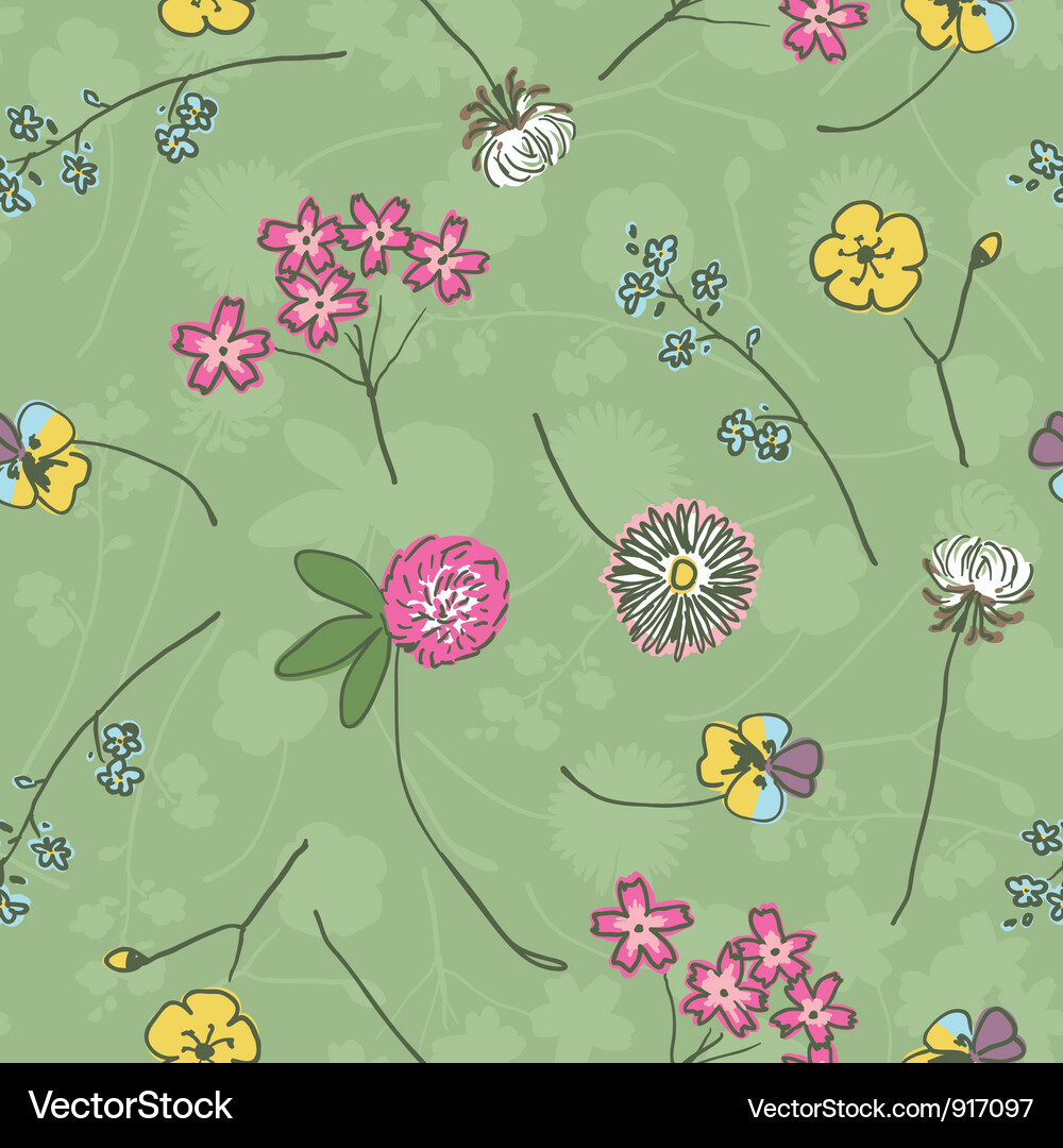 Floral Meadow Pattern Vector Image