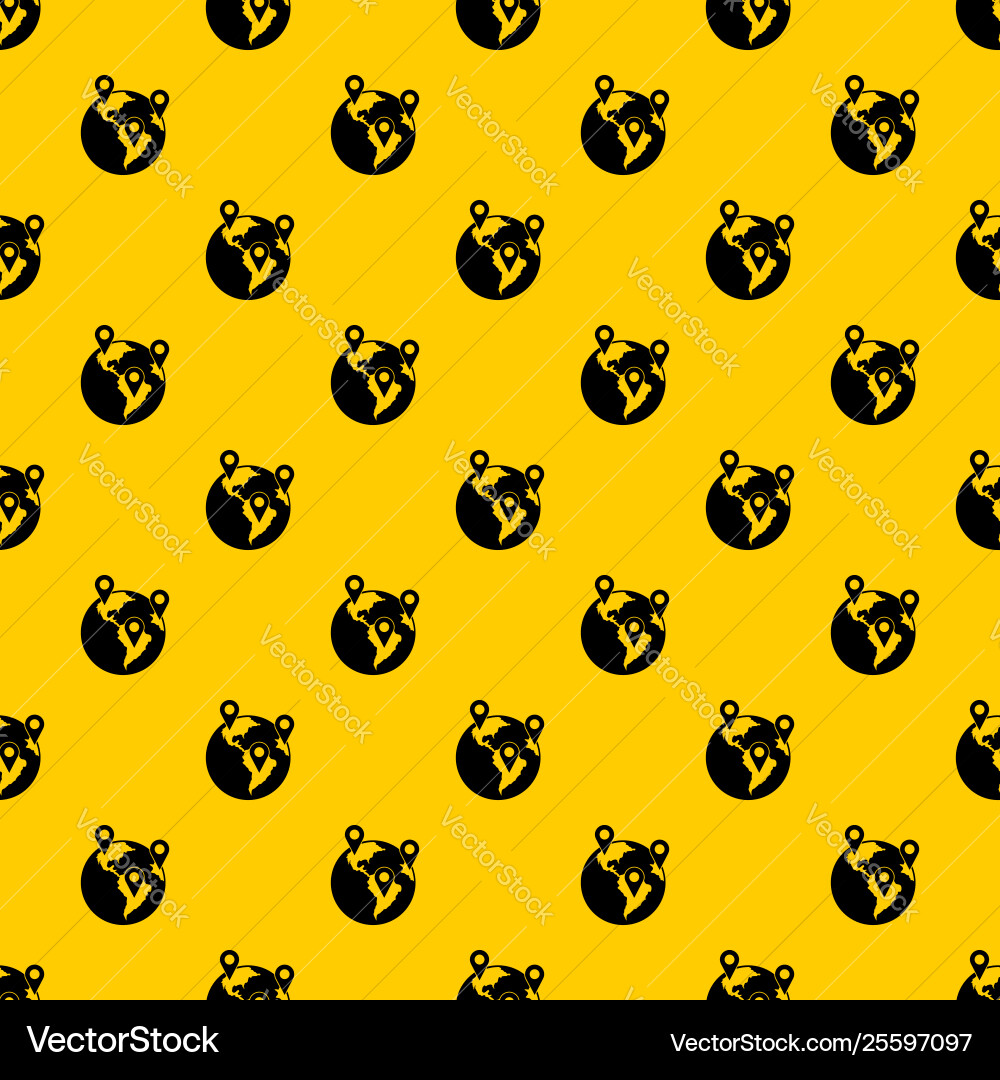 Globe and map pointers pattern Globe and map pointers pattern vector image