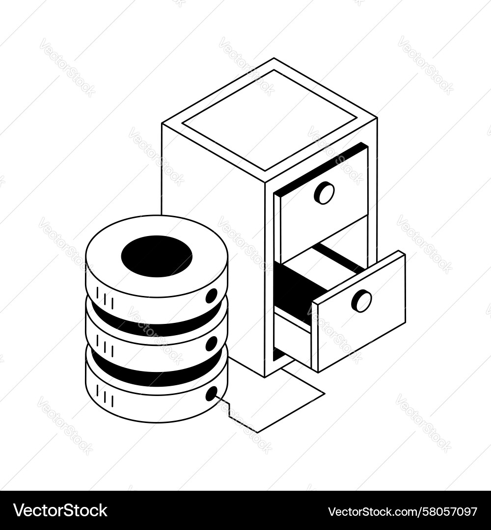 Isometric Database Icon Vector Image