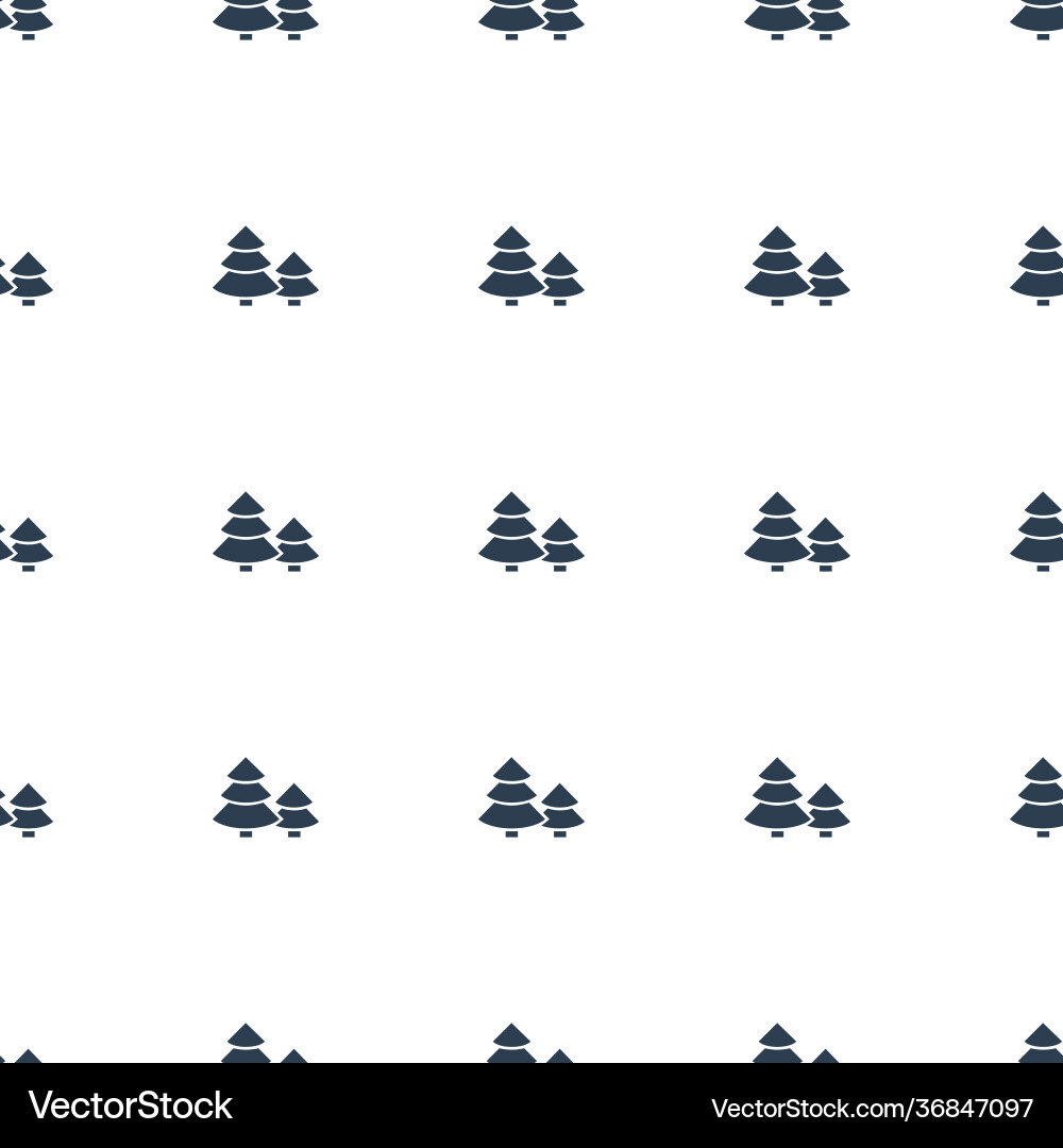Pine tree icon pattern seamless white background vector image