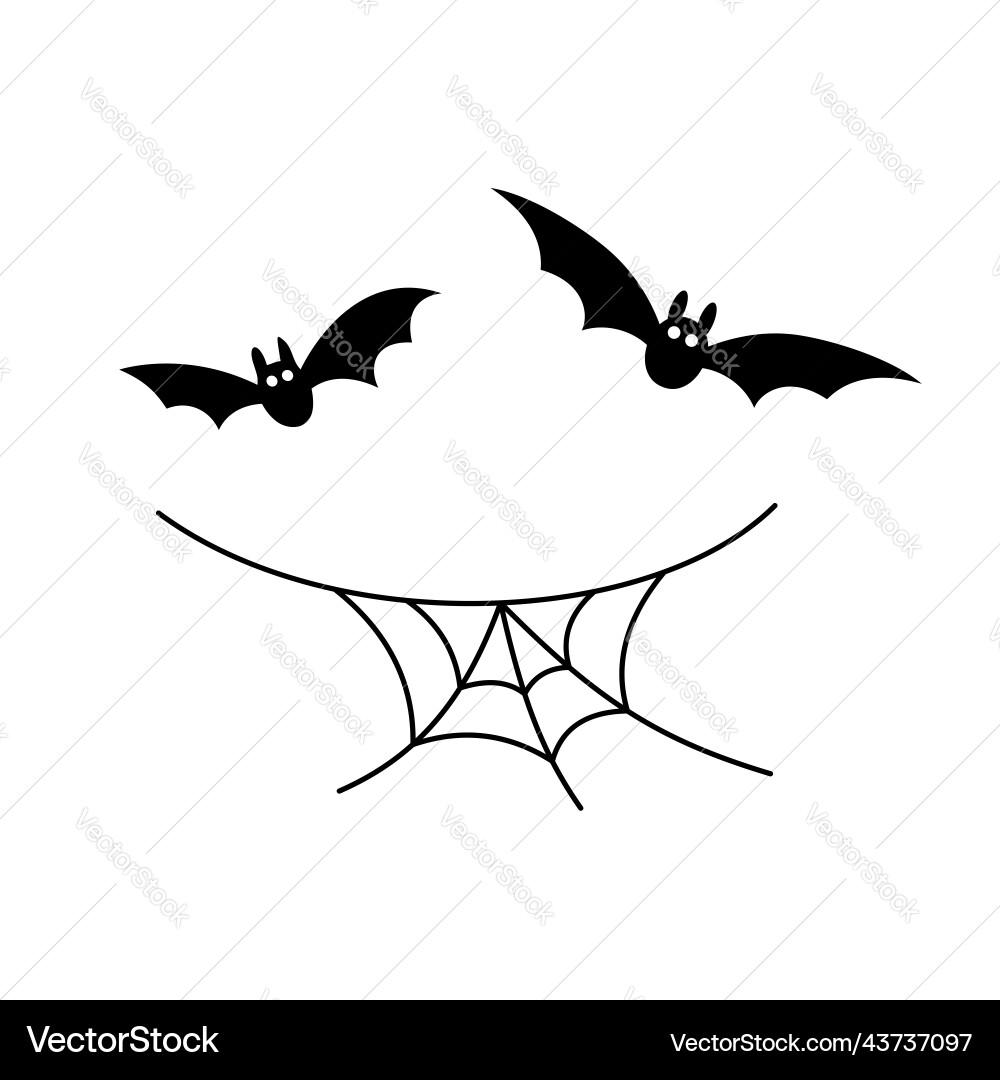 Scary spiderweb background black cobweb bat Scary spiderweb background black cobweb bat vector image