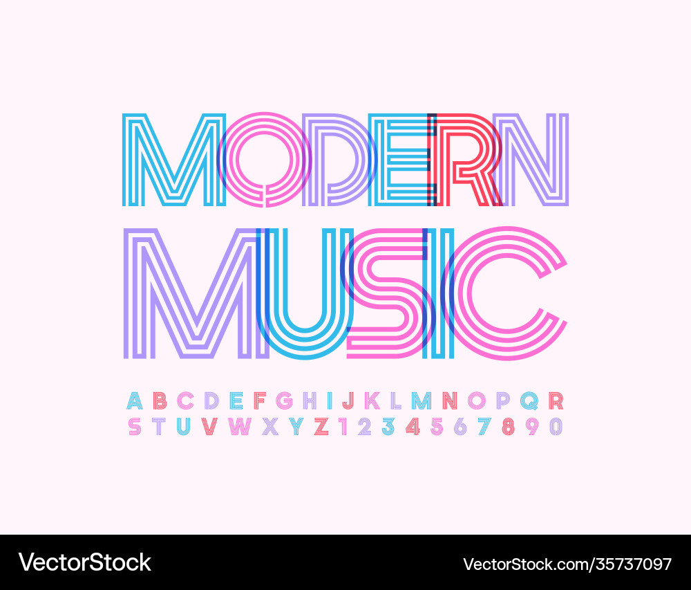 Trendy Poster moderne Musik kreatives Alphabet Trendy Poster moderne Musik kreatives Alphabet vektorbild