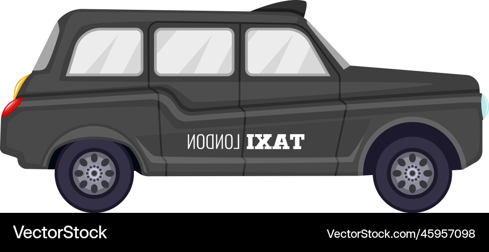 Black taxi cab traditional english passenger Black taxi cab traditional english passenger vector image