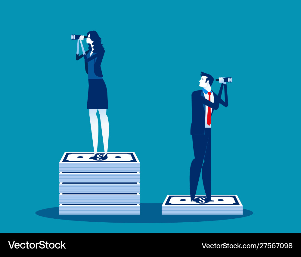 Businessmen and difference budget concept vector image