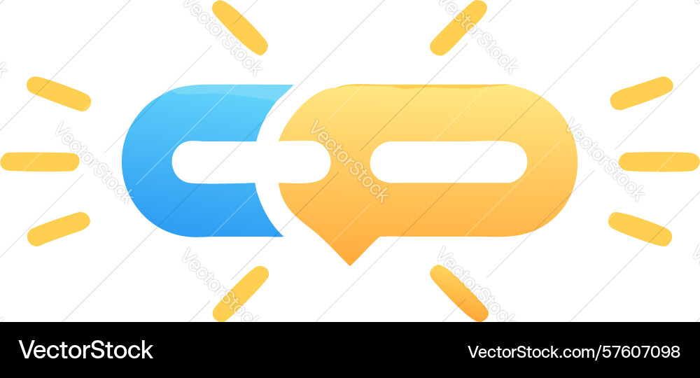 Connected block data speech bubble design vector image