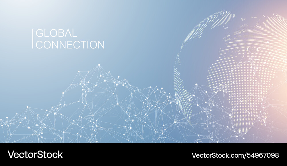 Global network connection banner design template Global network connection banner design template vector image