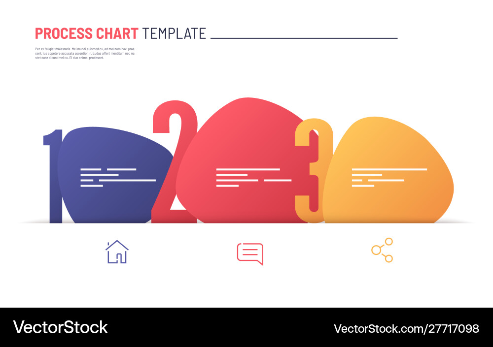 Infographic numbered process chart template Infographic numbered process chart template vector image