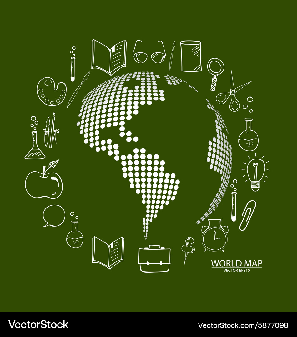 Modern globe with application icon template Vector Image