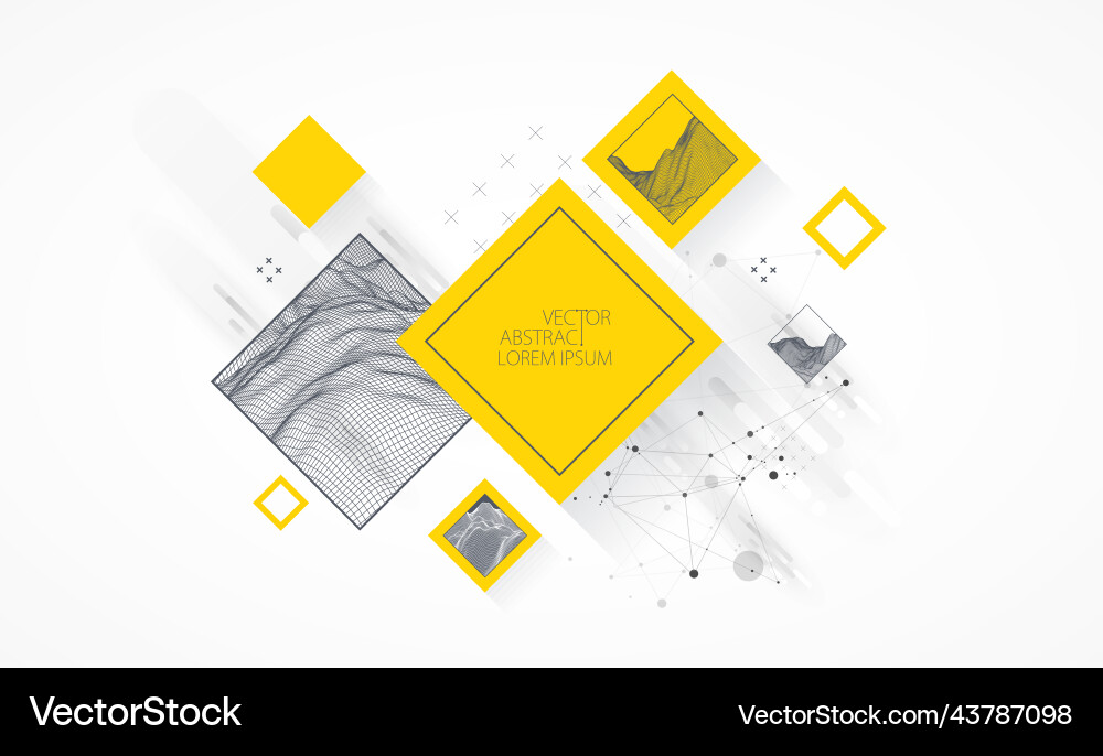 Modern science or technology elements in square Modern science or technology elements in square vector image