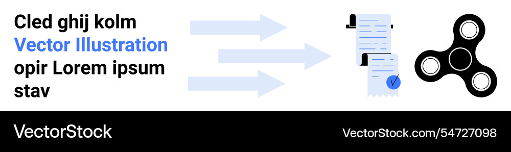 Three arrows pointing at documents and fidget Three arrows pointing at documents and fidget vector image