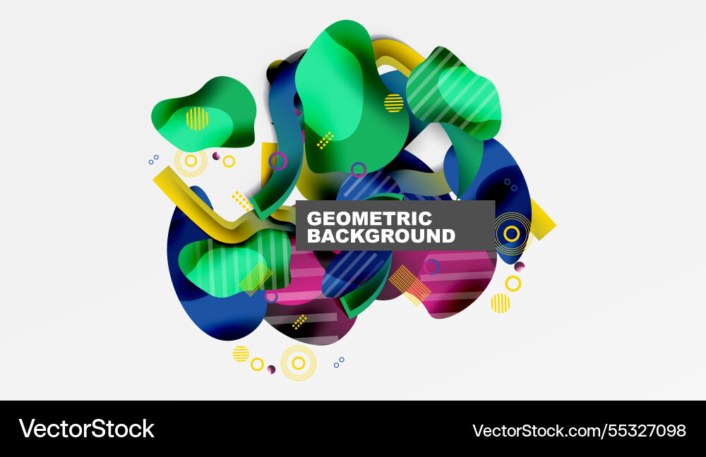 Vibrant abstract background overlapping shapes Vector Image