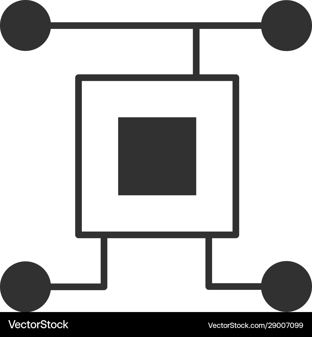 Chip Processor Circuit Icon vector image