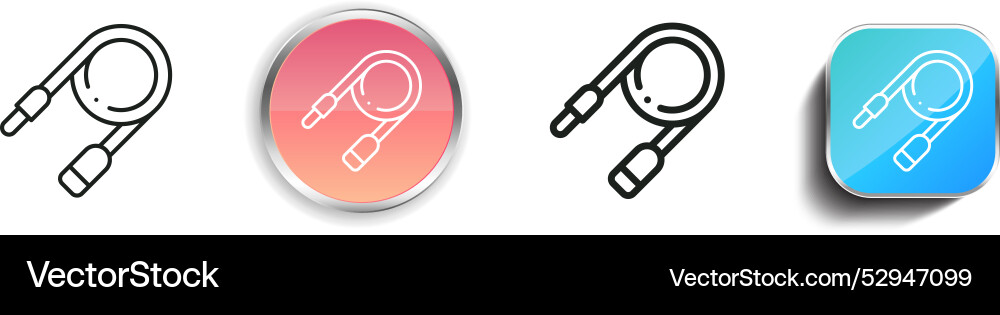 Cord icon thin linear regular and button style vector image