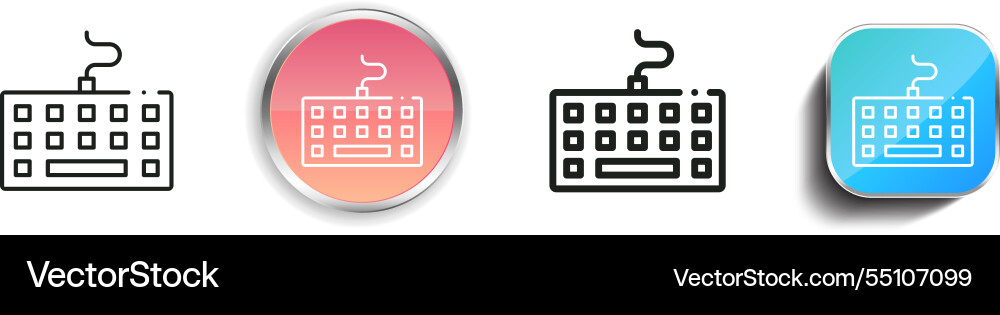 Keyboard icon thin linear regular and button Keyboard icon thin linear regular and button vector image