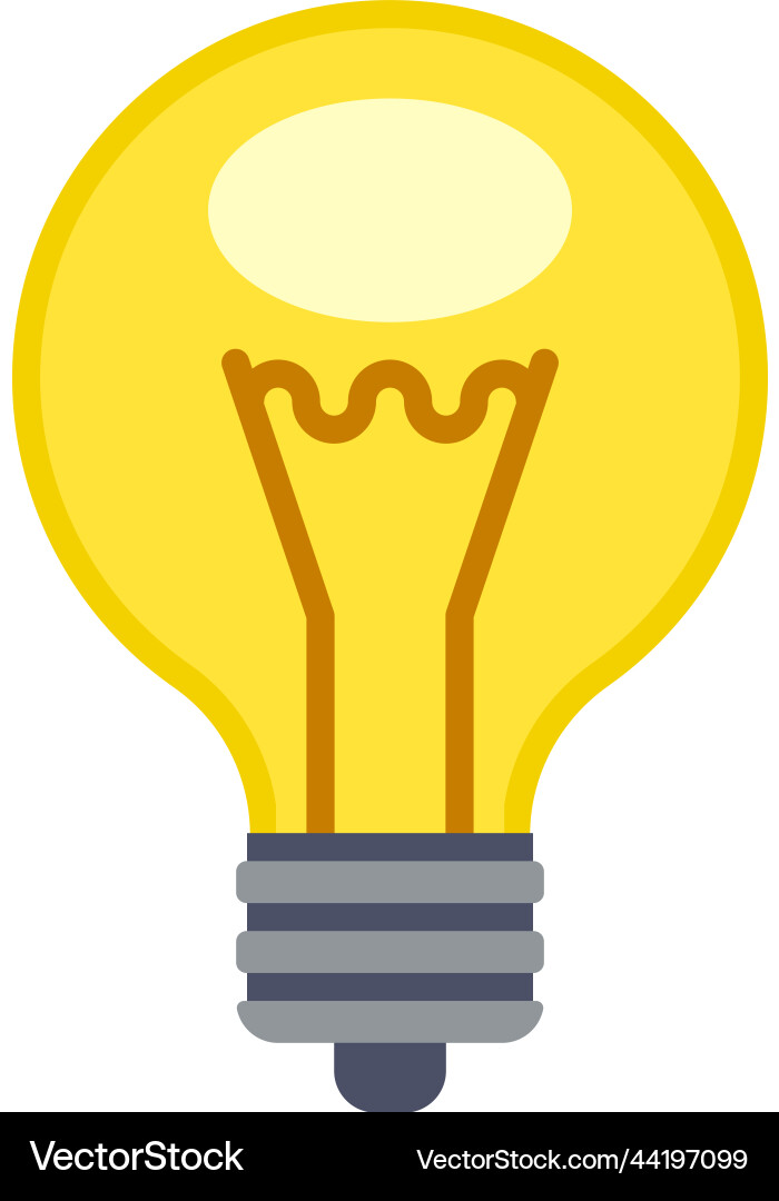 Lightbulb icon yellow electric light lamp Lightbulb icon yellow electric light lamp vector image