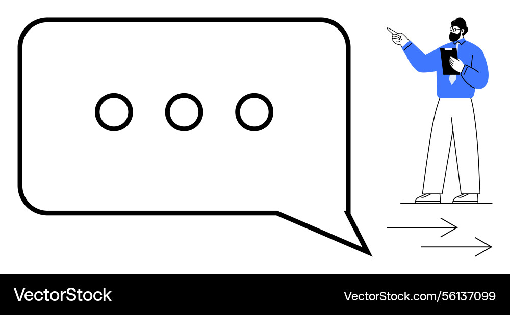 Man discussing ideas with speech bubble and dotted Man discussing ideas with speech bubble and dotted vector image
