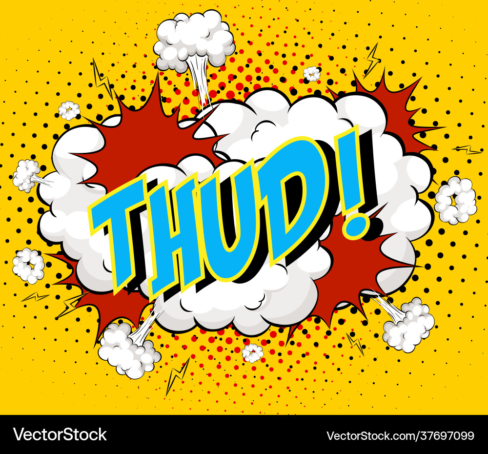 Word thud on comic cloud explosion background Word thud on comic cloud explosion background vector image