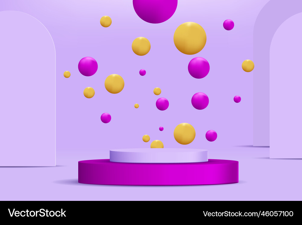 3d realistic render scene with product podium vector image
