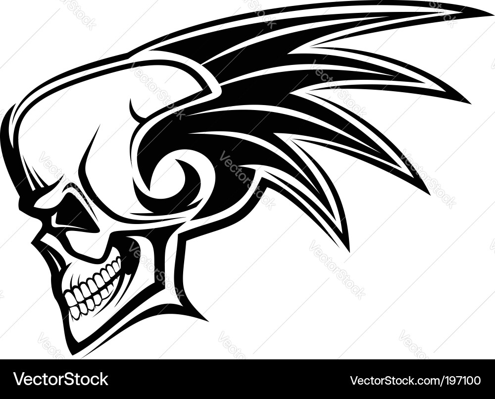 Dark Skull Illustration Vector Image