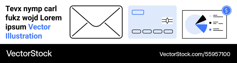 Email card payment and analytics visualization Email card payment and analytics visualization Vector Image