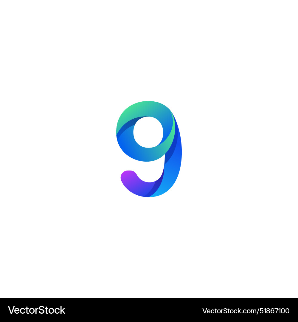 Gradient number logo design Gradient number logo design vector image