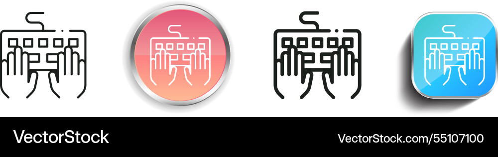 Keyboard icon thin linear regular and button vector image