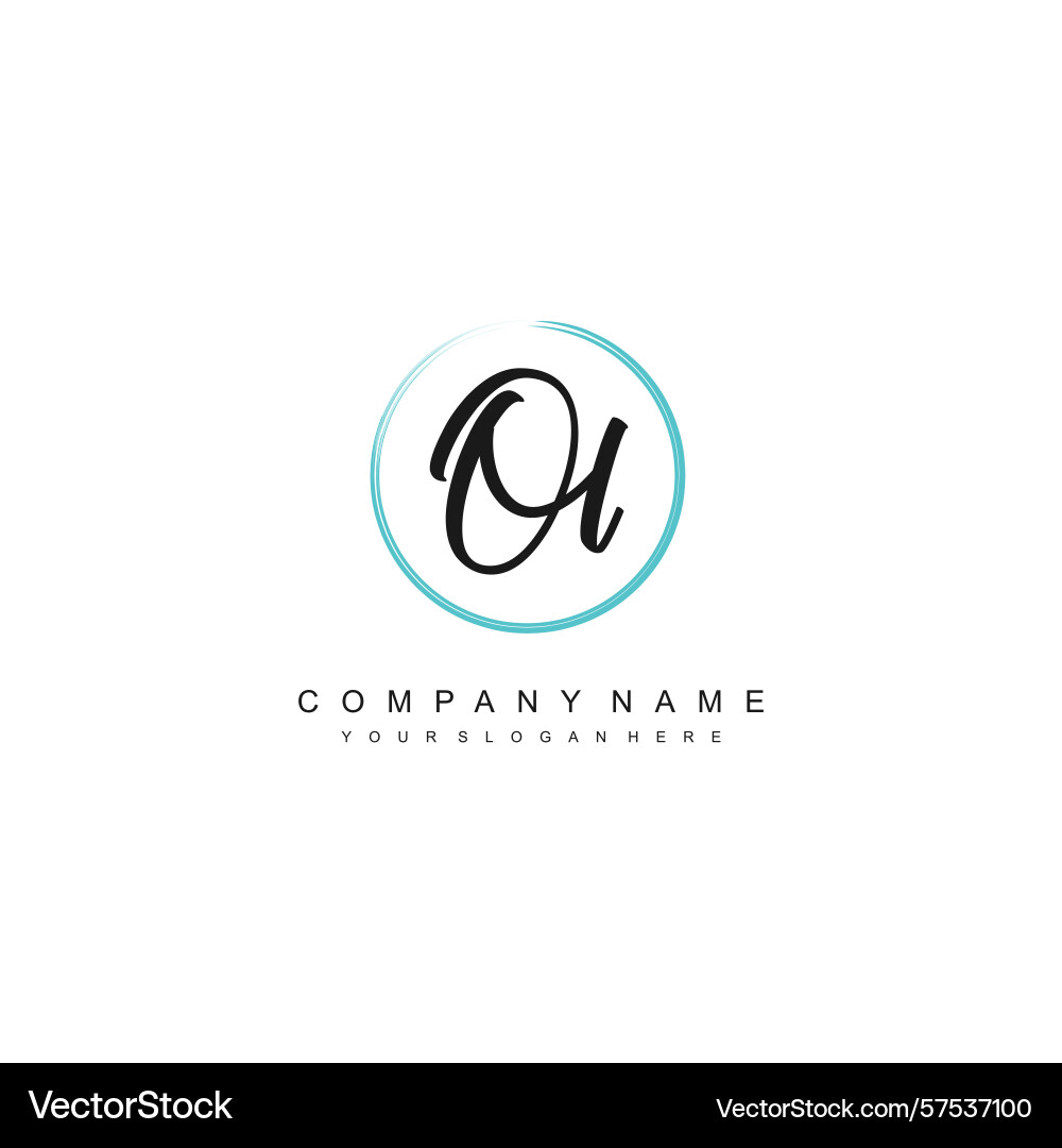 Minimal signature logo design with ol initials Vector Image