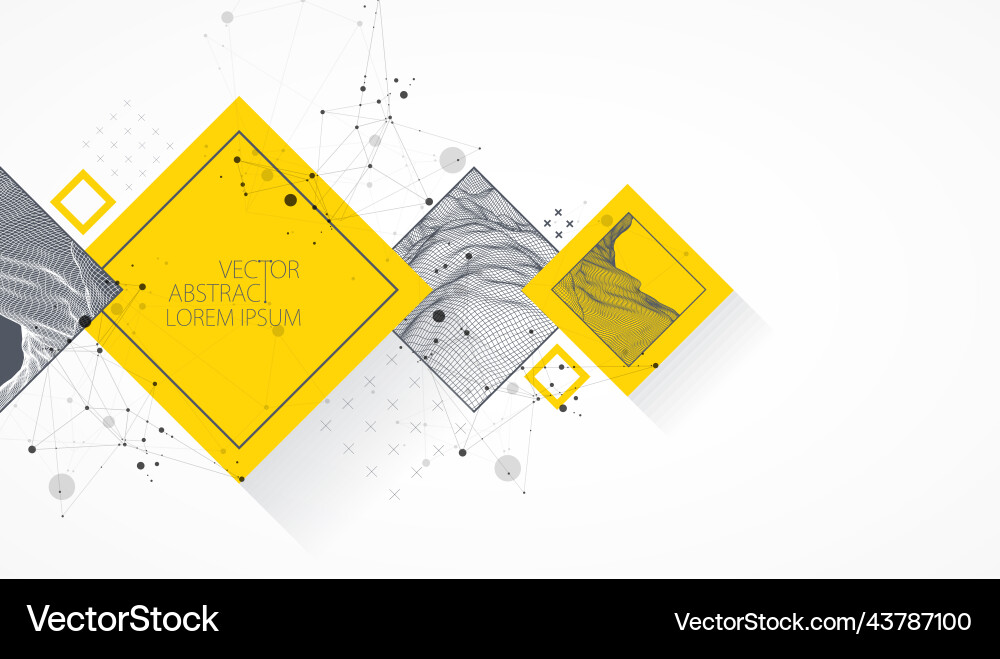 Modern science or technology elements in square Modern science or technology elements in square vector image