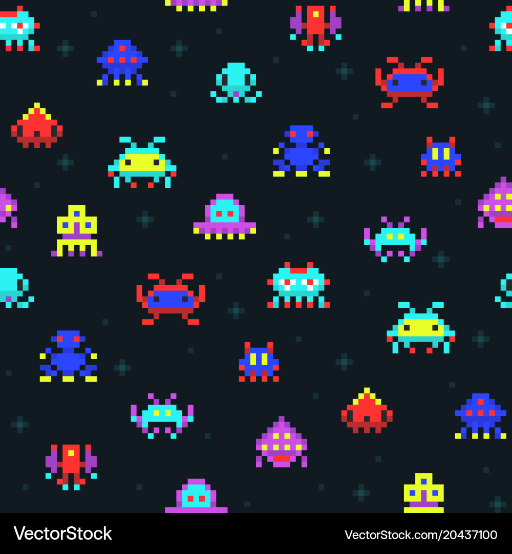 Retro Pixel Space Invaders vector image