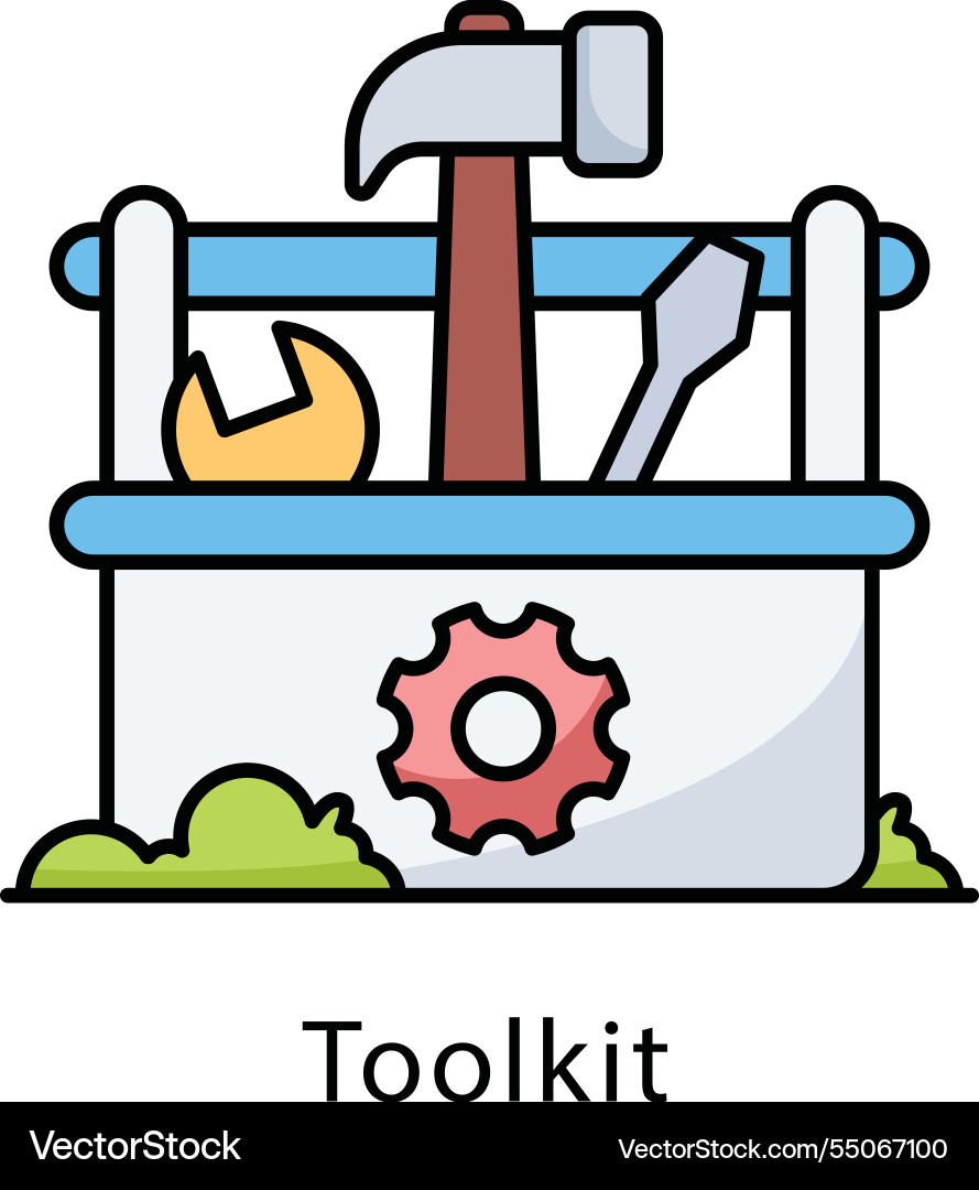 Toolkit filled outline Vector Image