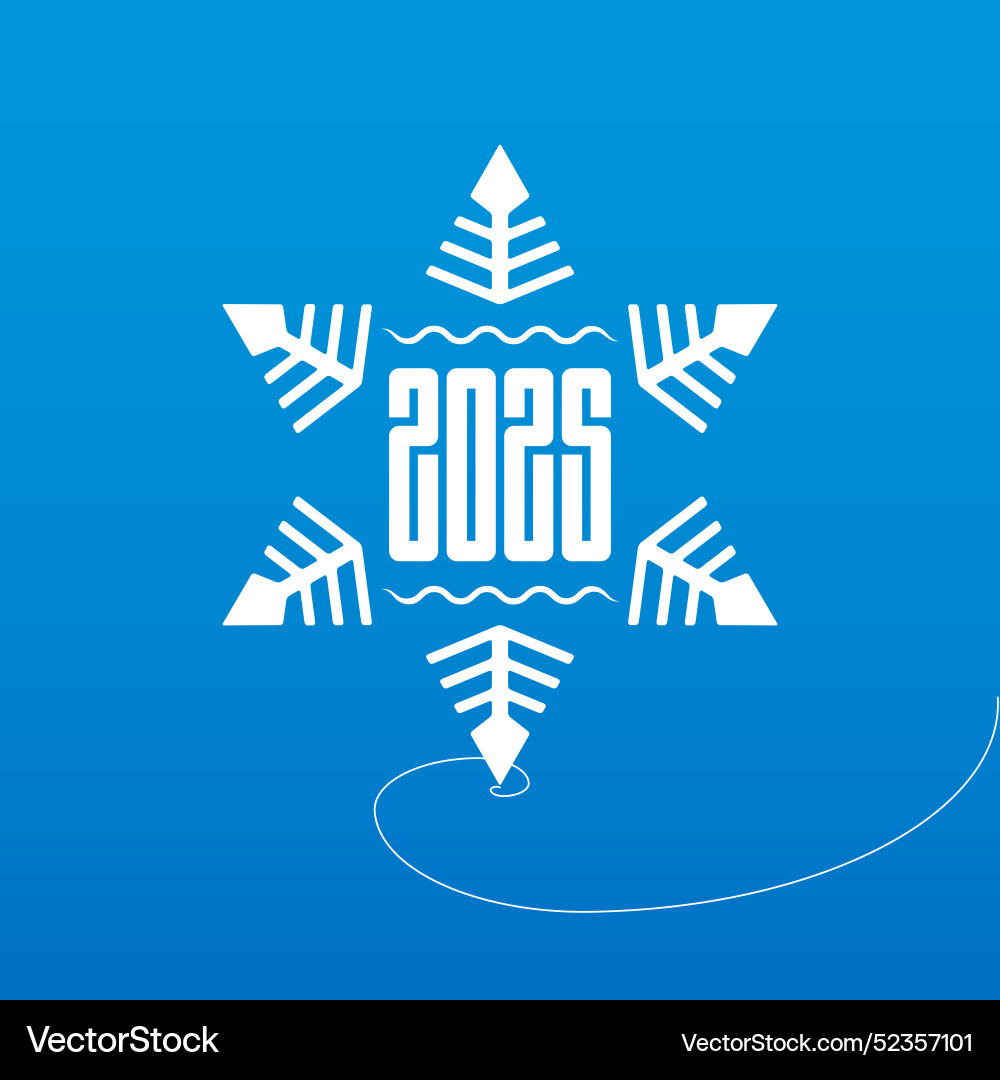 2025 snowflake a cool wave of new beginnings Vector Image