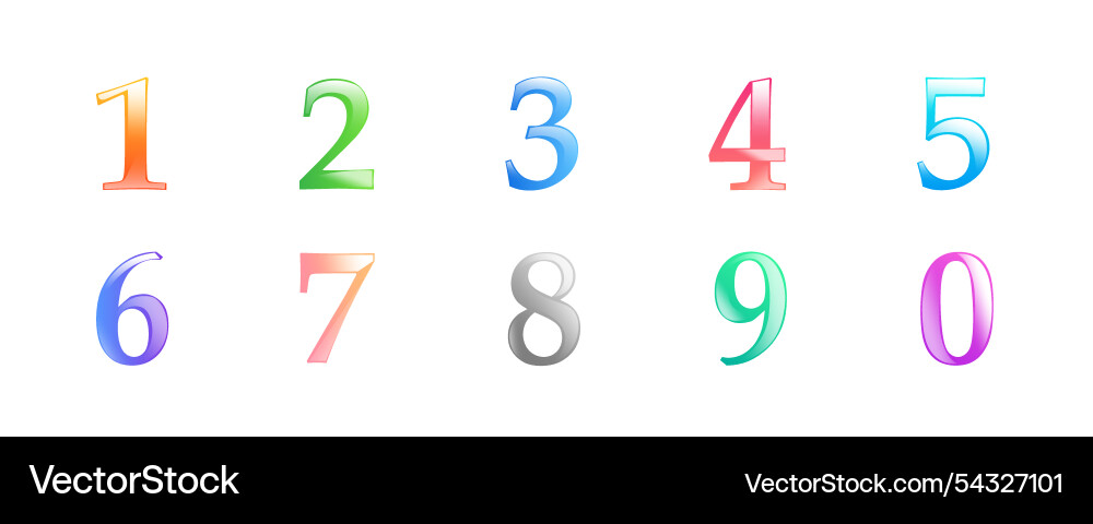 A set of multi-colored images numbers A set of multi-colored images numbers vector image