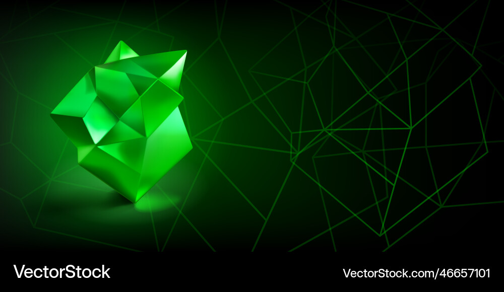 Abstract background with low poly 3d shape Vector Image
