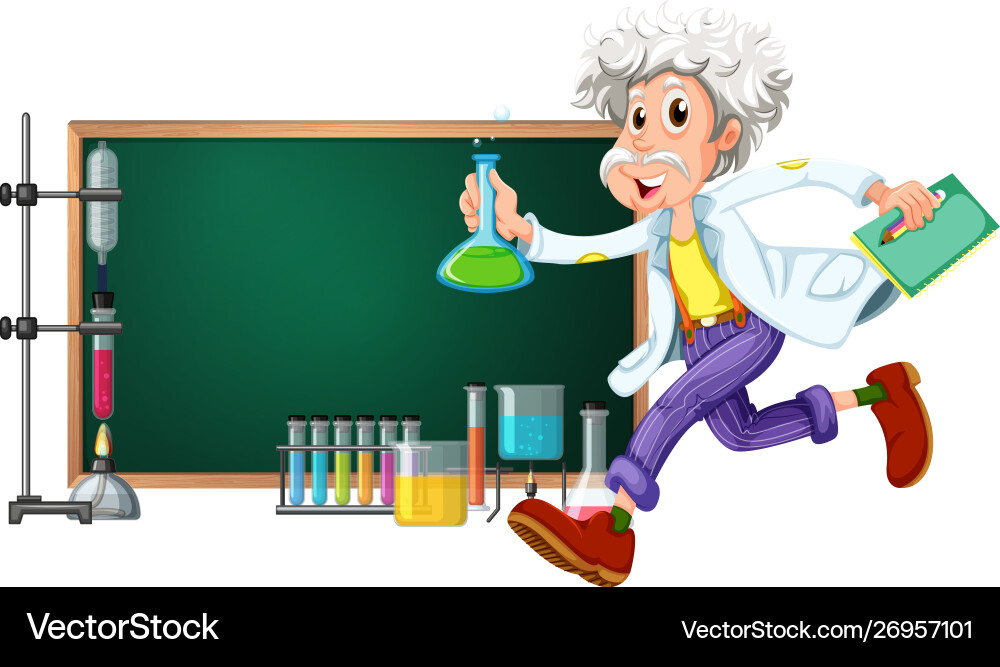 Border template with scientist working tools Border template with scientist working tools Vector Image