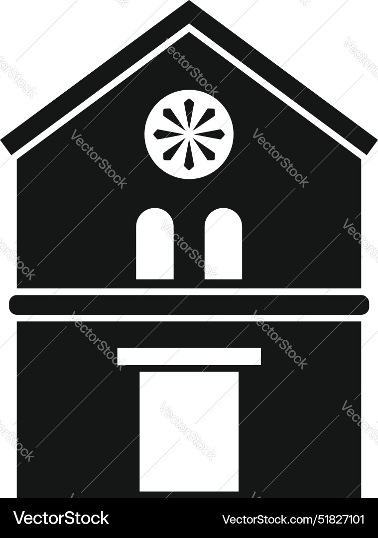 Building with large door and round window Building with large door and round window vector image