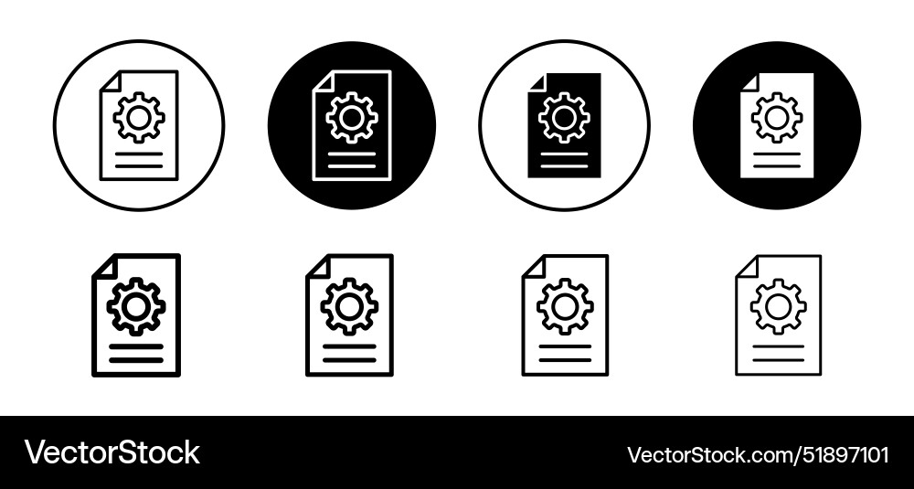 Document settings icon set collection for web Document settings icon set collection for web vector image