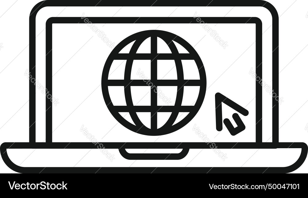 Laptop data web icon outline platform Laptop data web icon outline platform vector image