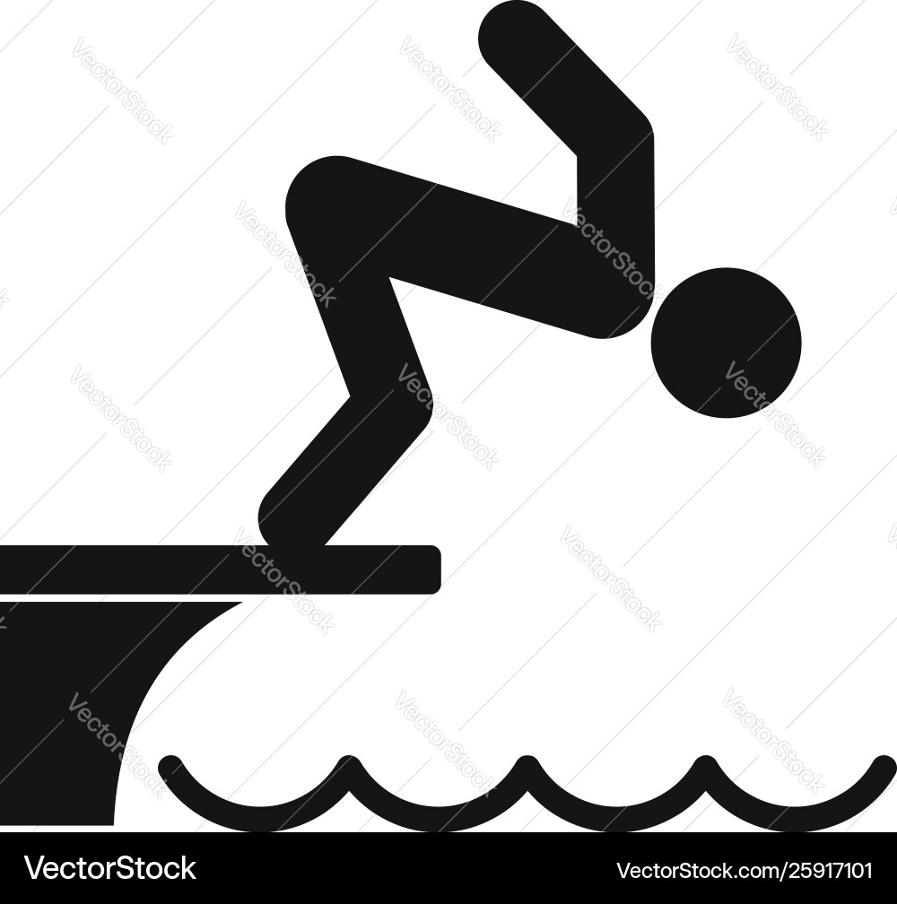 Man jumping in pool icon simple style Man jumping in pool icon simple style vector image