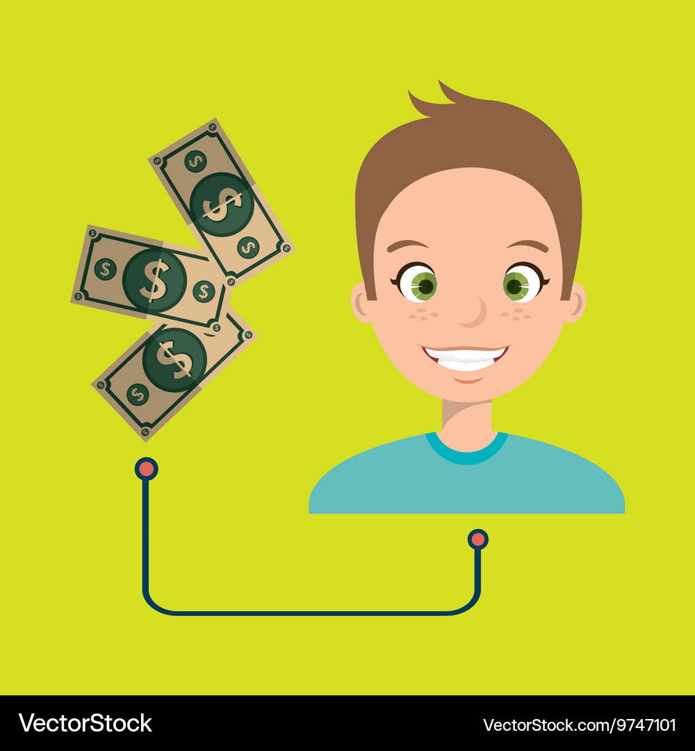 Man with bills isolated icon design Vector Image