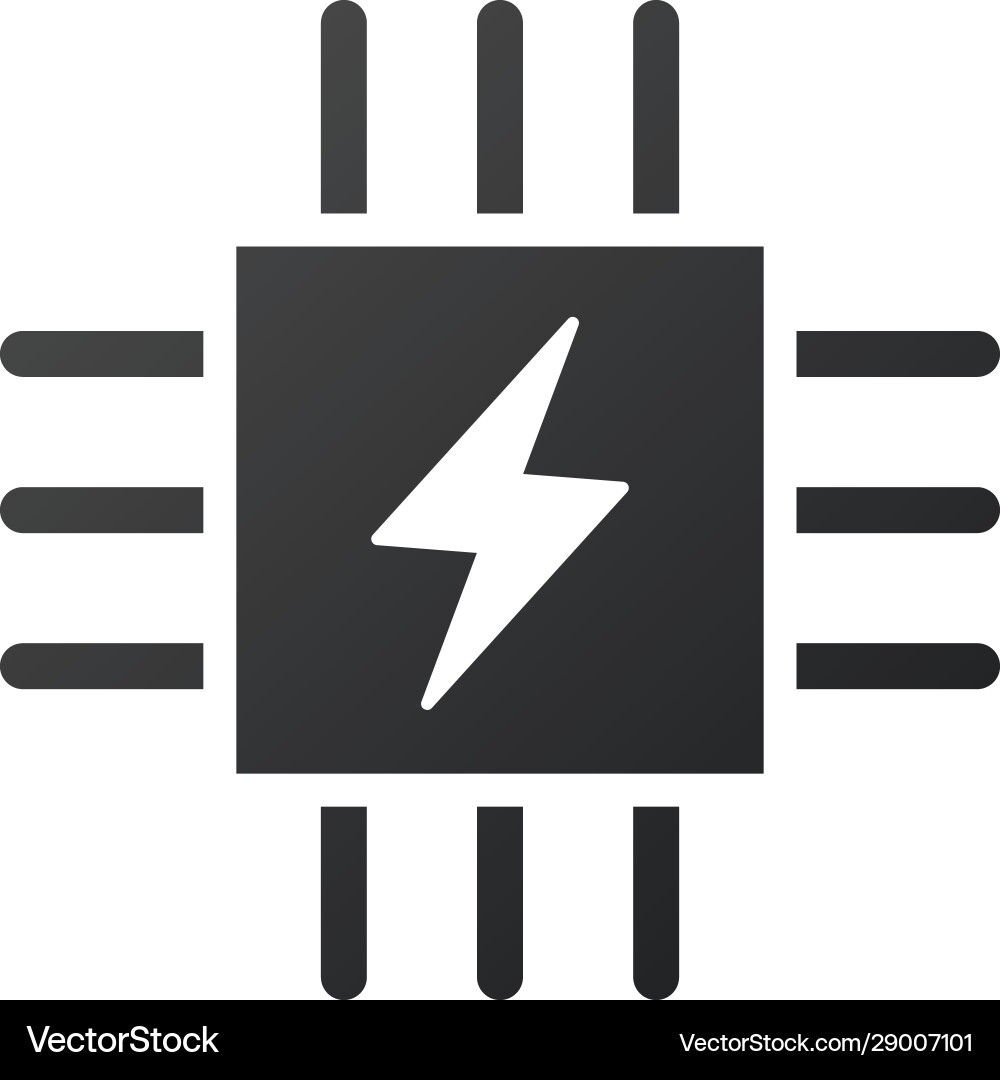 Microchip icon cpu central processing unit vector image