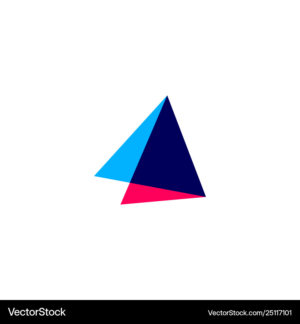 Overlapping Triangle Logo Vector Image