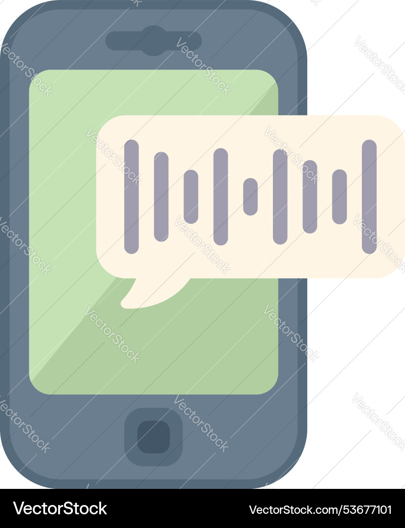 Smartphone displaying voice message notification Smartphone displaying voice message notification vector image