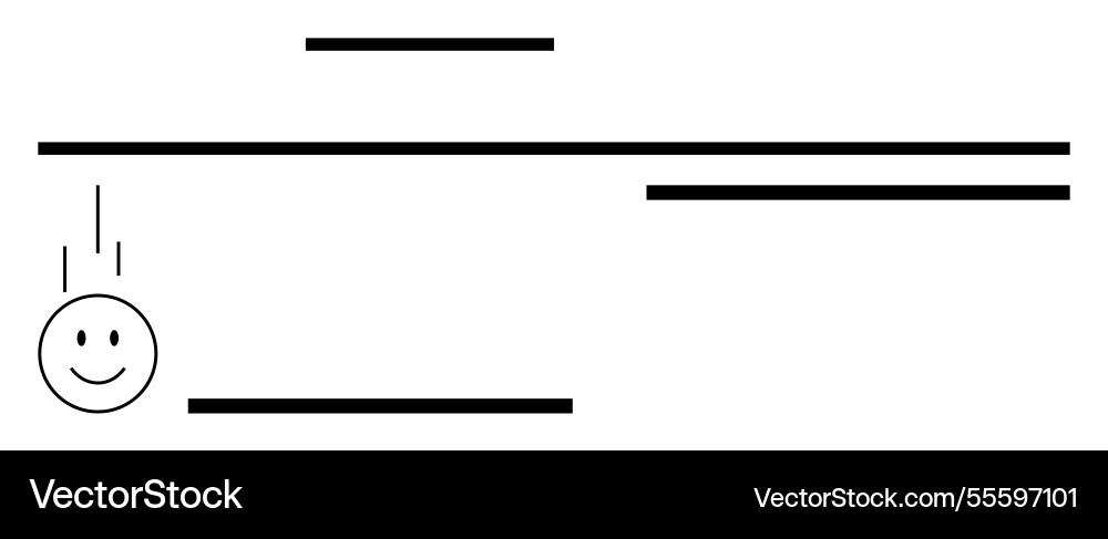 Smiling face navigating falling lines with playful Smiling face navigating falling lines with playful vector image