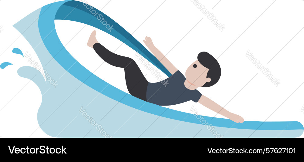 Surfer riding a wave in dynamic style design Vector Image