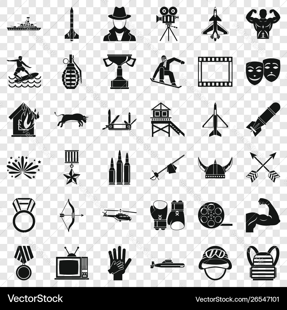 Sword icons set simple style vector image
