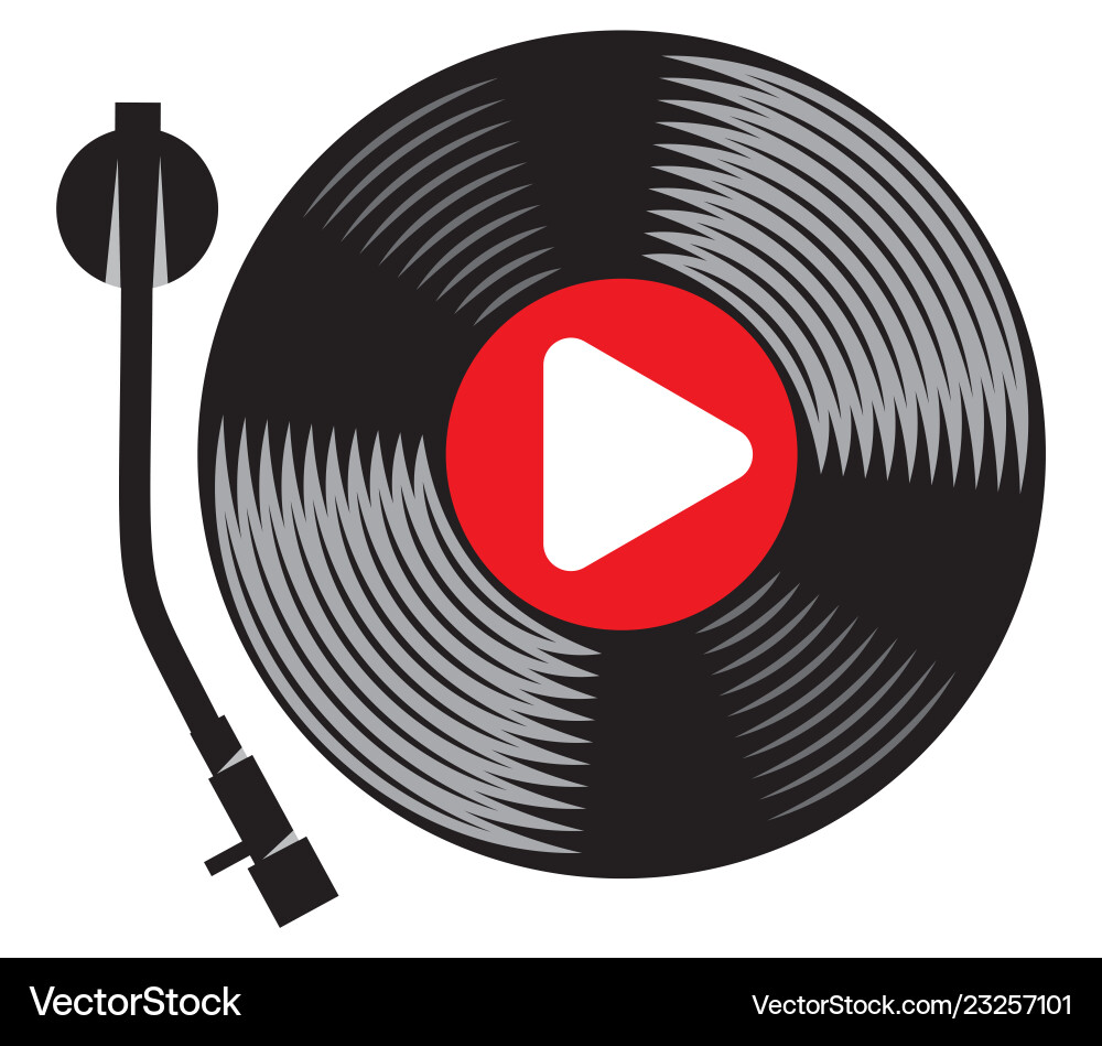 Symbolisches Grammophon mit Vinylrekord retro dj Symbolisches Grammophon mit Vinylrekord retro dj vektorbild